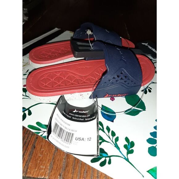 New Kids Size 12 Red Blue Rider Infinitiik Summer Casual Slides Sandals - Picture 3 of 9